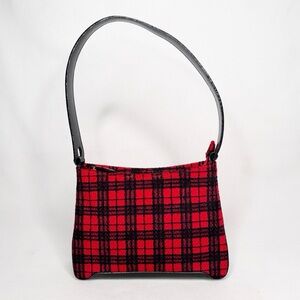 UNBRANDED BUFFALO BLACK AND RED PLAID CHECK HANDBAG